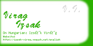 virag izsak business card